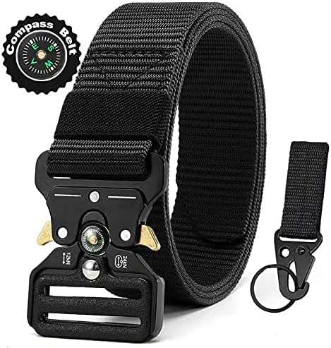 Military Style Tactical Belt Quick Release Metal Buckle Belt 1.5 Inch Men's Heavy Duty Nylon Sling Belt