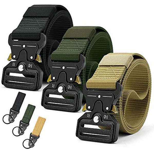 Military Style Tactical Belt Quick Release Metal Buckle Belt 1.5 Inch Men's Heavy Duty Nylon Sling Belt