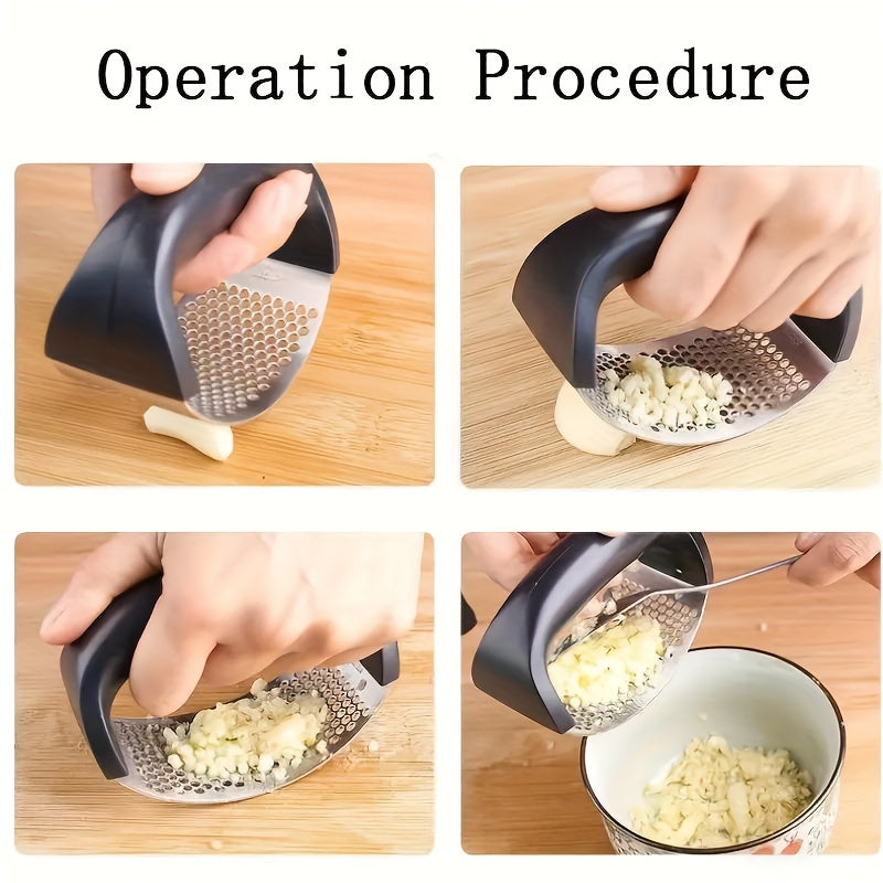 Ergonomic Stainless Steel Garlic Press