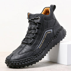 Men Hand Stitching Outdoor Rubber Toe Cap Work Style Ankle Boots