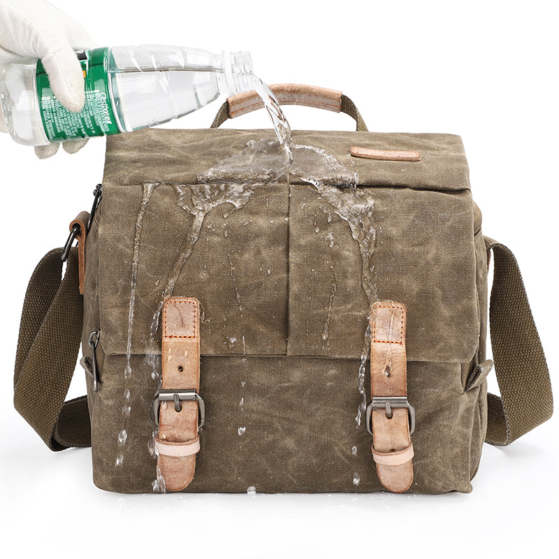 Waterproof Canvas Camera Bag for Men Women - DSLR Camera Backpack
