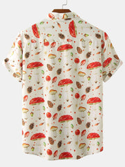 Mushroom Pine Nuts Print Shirt