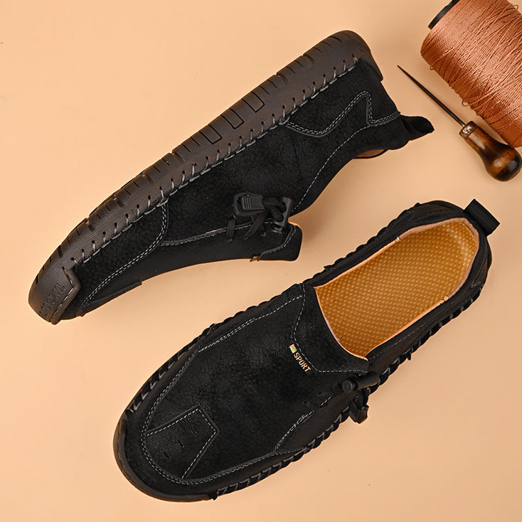 Men's Leather Comfortable Soft Drawing Casual Shoes