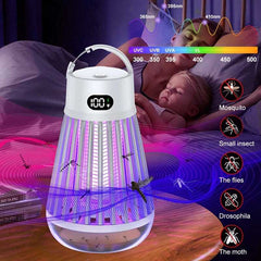 Cordless LED Digital Display Electric Mosquito Bug Zapper Mosquito Killing Lamp Fly Trap Camp Lamp