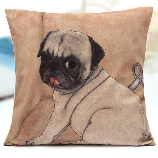 Vivid 3D Animal Short Plush Throw Pillow Case Home Sofa Car Cushion Cover