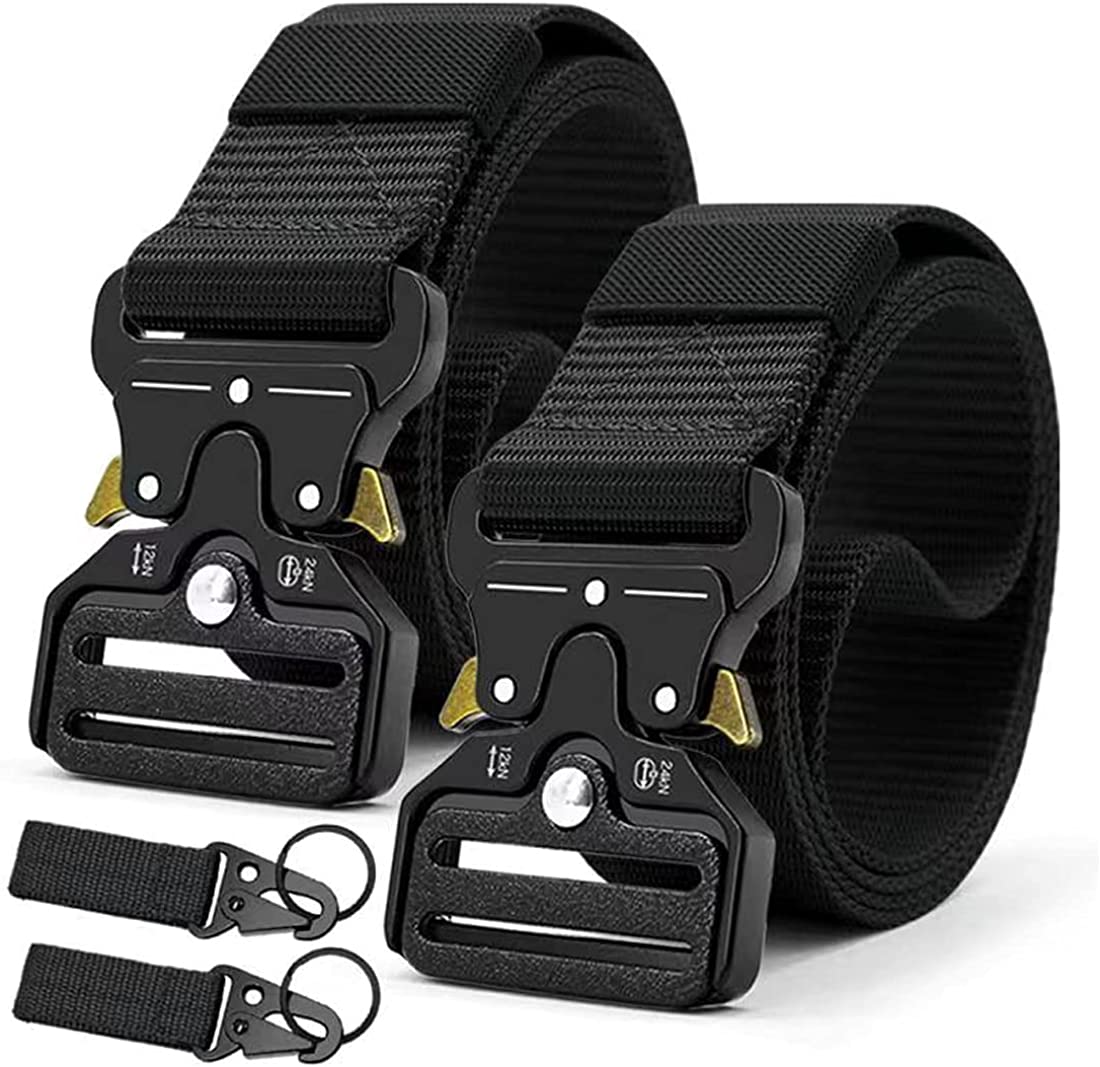 Military Style Tactical Belt Quick Release Metal Buckle Belt 1.5 Inch Men's Heavy Duty Nylon Sling Belt