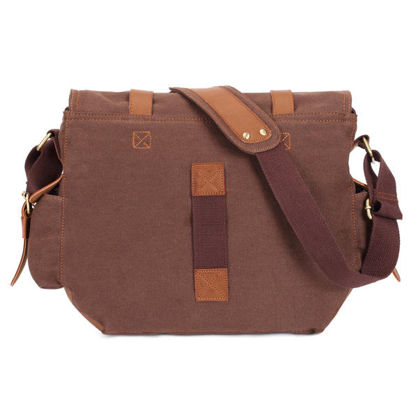 Men Canvas Leather Casual Outdoor Messenger Shoulder Crossbody Bag