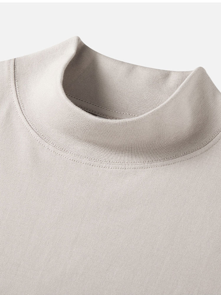 Basic Long Sleeve Mock Neck T-Shirt