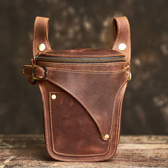 Men's Top Layer Cowhide Waist Bag Retro Genuine Leather Mobile Phone Bag Outdoor Casual Waist Bag