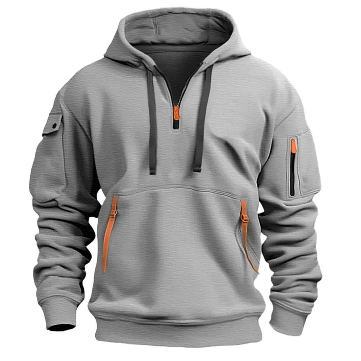 S-5XL Men's Sweatshirt Hoodie Zipper Multi-pocket Pullover Men's Sports Casual Jacket