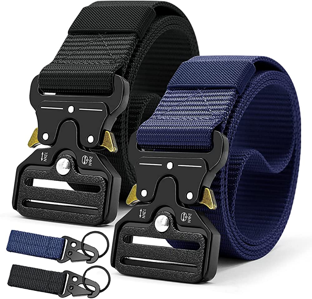 Military Style Tactical Belt Quick Release Metal Buckle Belt 1.5 Inch Men's Heavy Duty Nylon Sling Belt