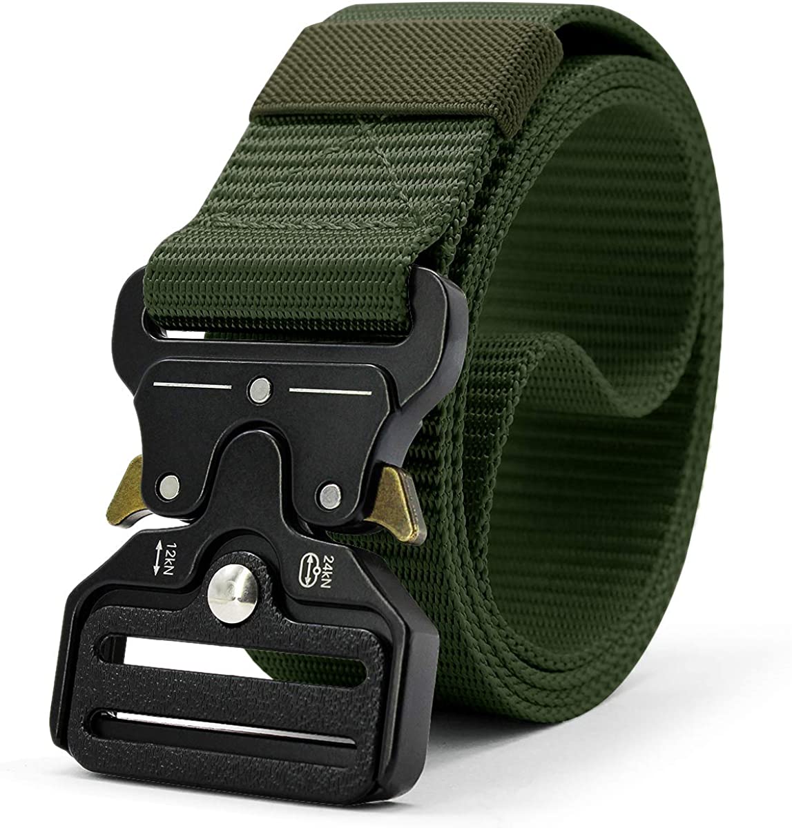 Military Style Tactical Belt Quick Release Metal Buckle Belt 1.5 Inch Men's Heavy Duty Nylon Sling Belt