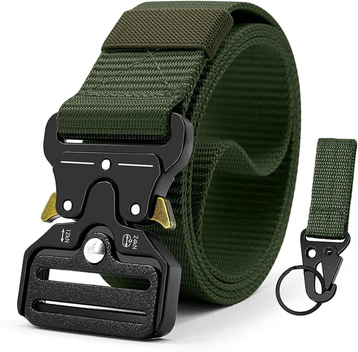 Military Style Tactical Belt Quick Release Metal Buckle Belt 1.5 Inch Men's Heavy Duty Nylon Sling Belt