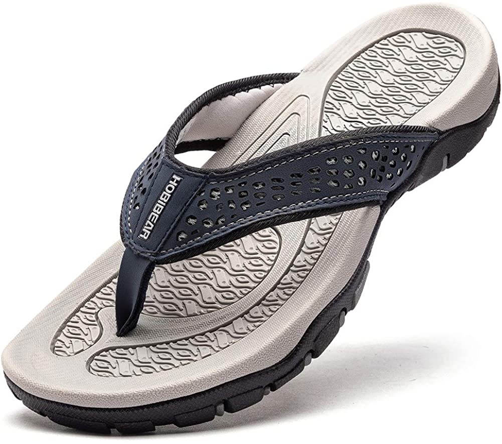 Men Sandals Leather Sport Flip Flops Comfort Casual Outdoor