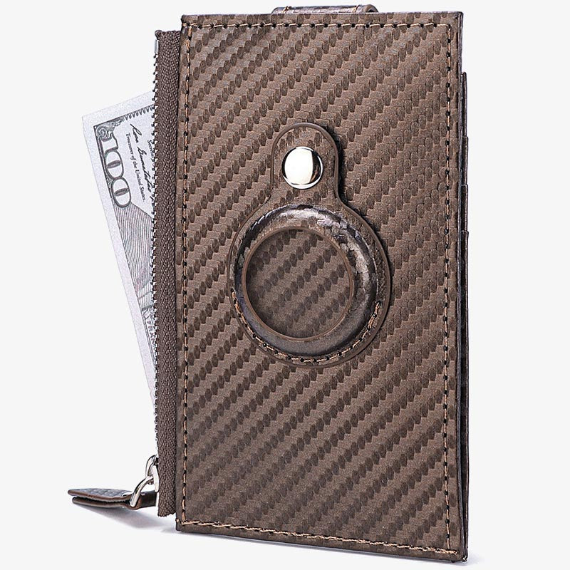 Carbon Fiber Apple Wallet Slim Card Holder With Airtag Slot