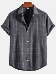 Man Plaid Button Up Shirt