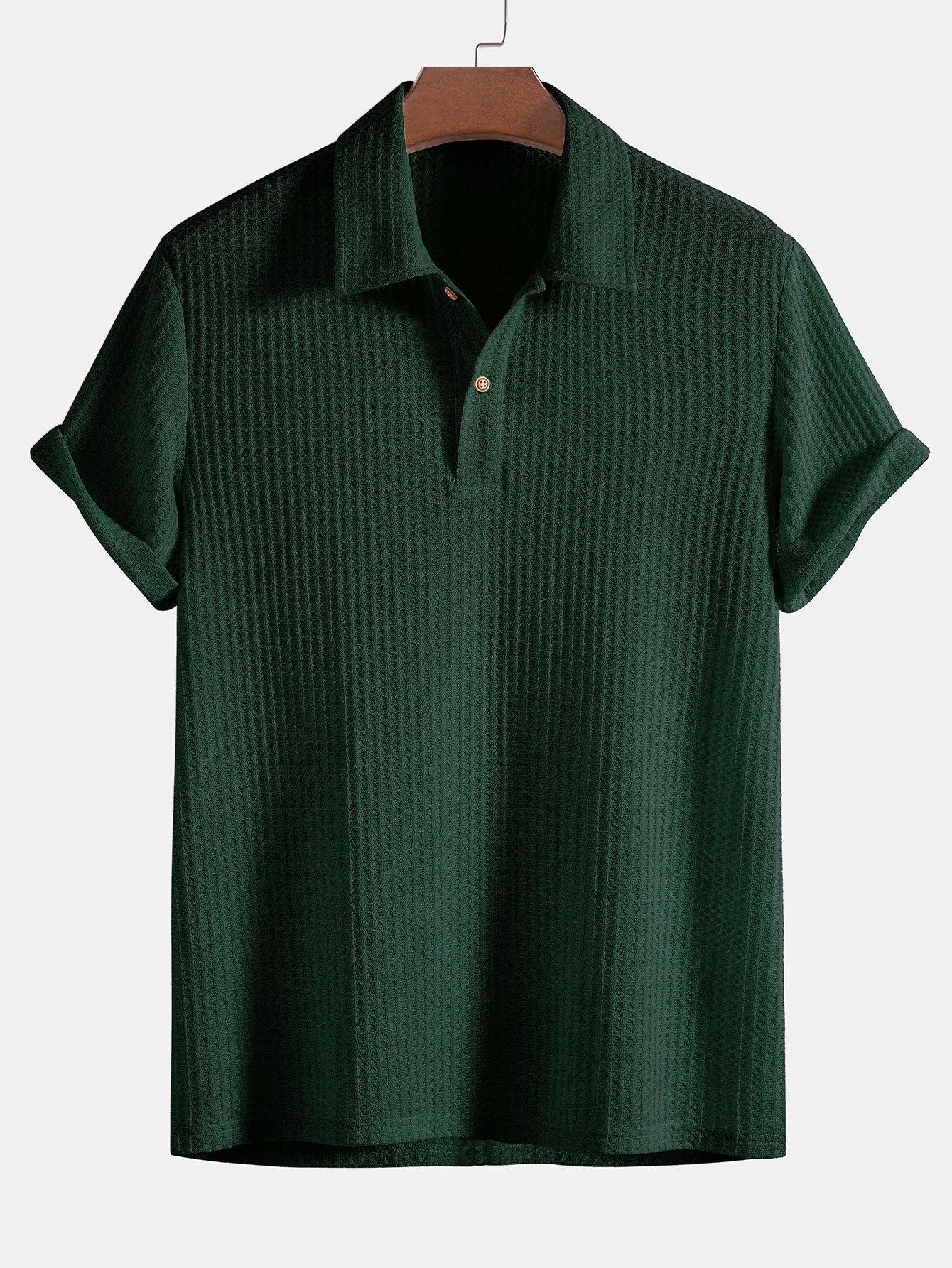 Knitted Waffle Polo Shirt