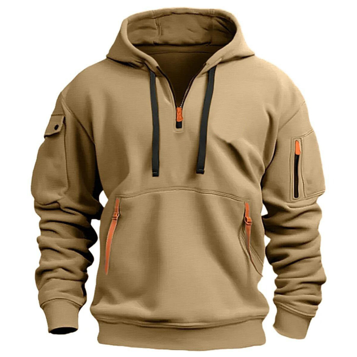 S-5XL Men's Sweatshirt Hoodie Zipper Multi-pocket Pullover Men's Sports Casual Jacket