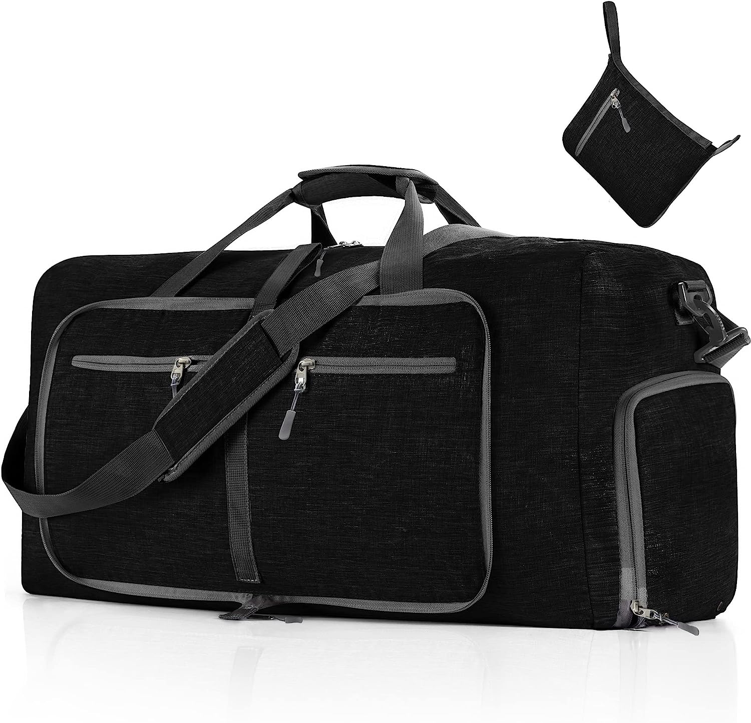 Men's Foldable Travel Duffle Bag with Shoe Compartment Waterproof Ripstop Travel Duffle Bag