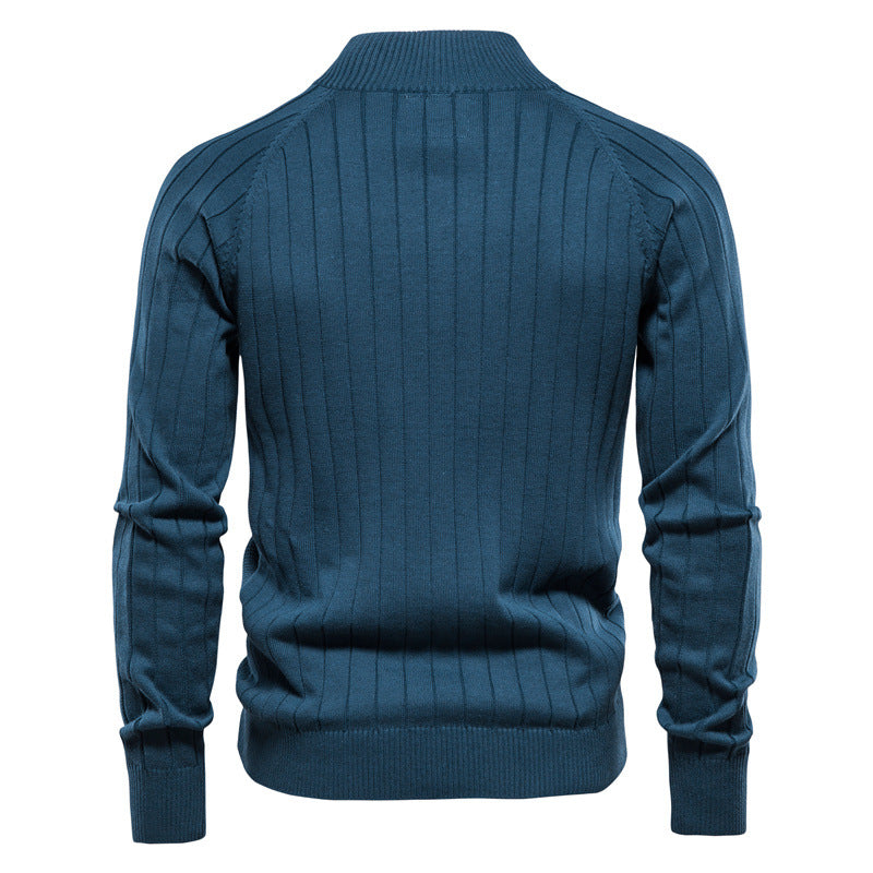 Men's Casual Quality Cotton Zipper Cardigan Knitted Jacket