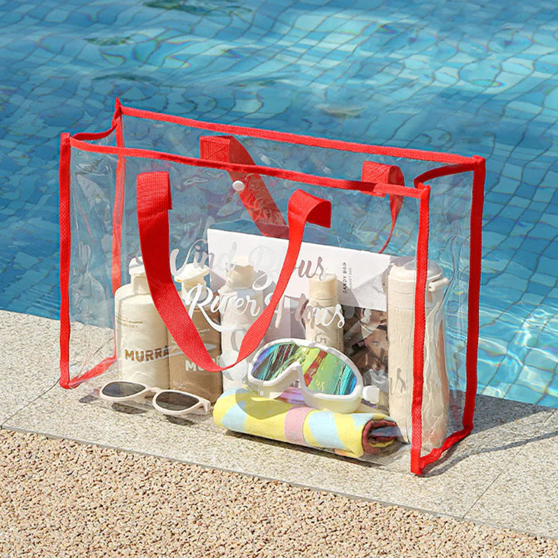 Transparent Portable Tote Bag Vacation Travel Beach Bag Waterproof Permeable Swimming Bag