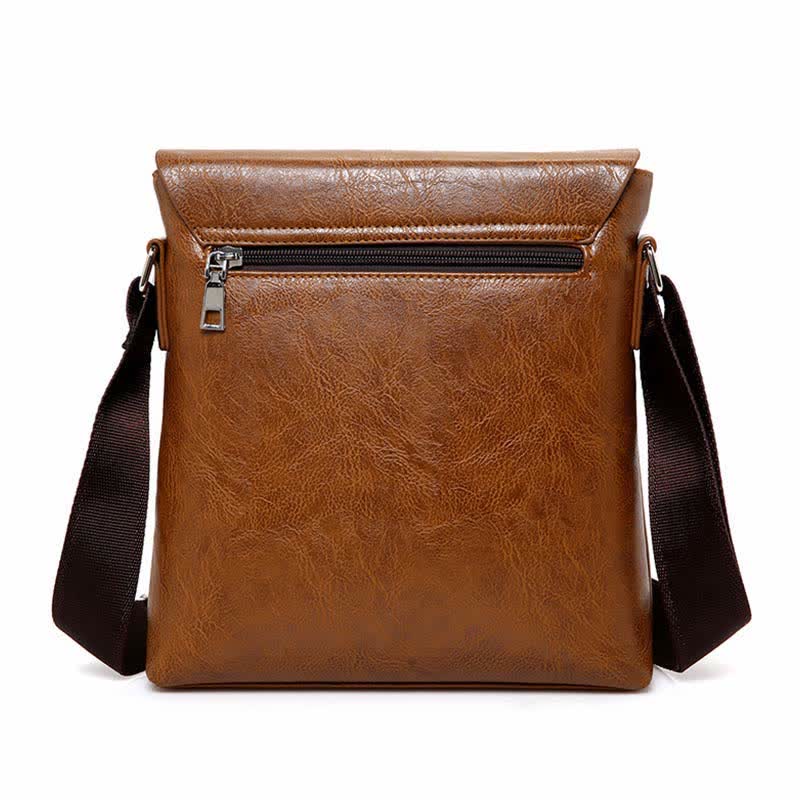 Crossbody Bag for Men Sturdy Leather Satchel Ipad Messenger Bag with Wallet