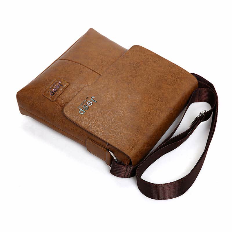 Crossbody Bag for Men Sturdy Leather Satchel Ipad Messenger Bag with Wallet