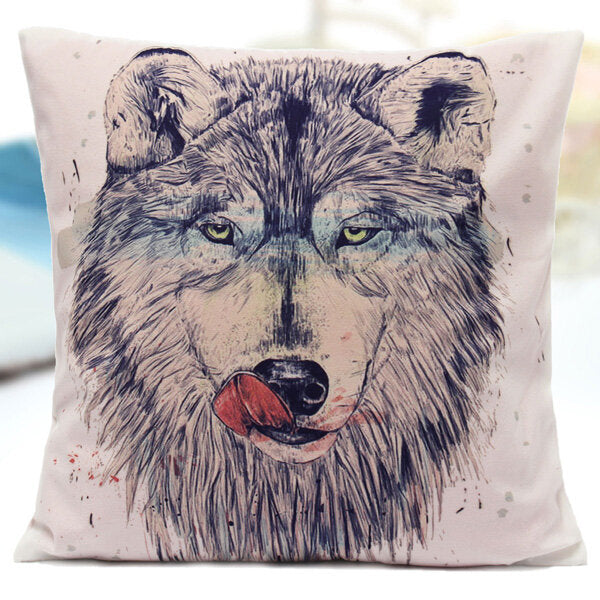 Vivid 3D Animal Short Plush Throw Pillow Case Home Sofa Car Cushion Cover