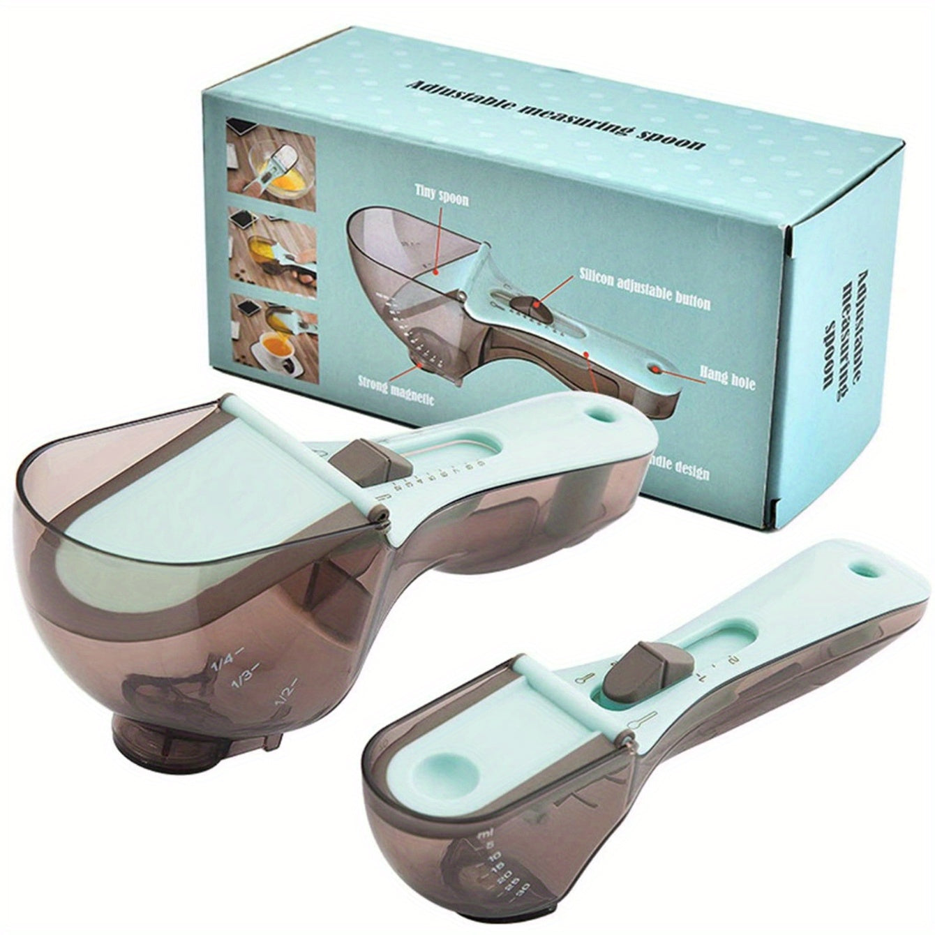 Premium Polypropylene Adjustable Measuring Cups and Spoons
