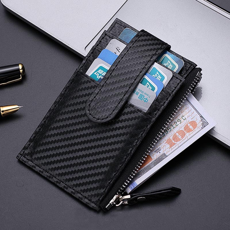 Carbon Fiber Apple Wallet Slim Card Holder With Airtag Slot