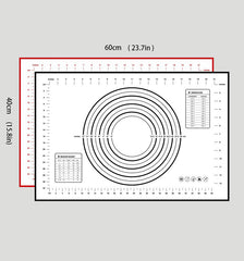 60x40CM Non-Slip Silicone Pastry Fondant Cake Kneading Mat With Measurements