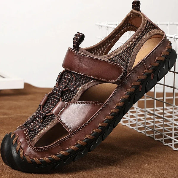 Men's Sandals Summer Leather Breathable Men Original Sandals Luxury Designer Moccasins Summer Men's Slippers Shoes