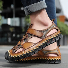 Men's Sandals Summer Leather Breathable Men Original Sandals Luxury Designer Moccasins Summer Men's Slippers Shoes