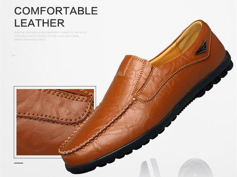 Aliders Men's Leather Non Slip Soft Sole Moccasins Driving Shoes Loafers