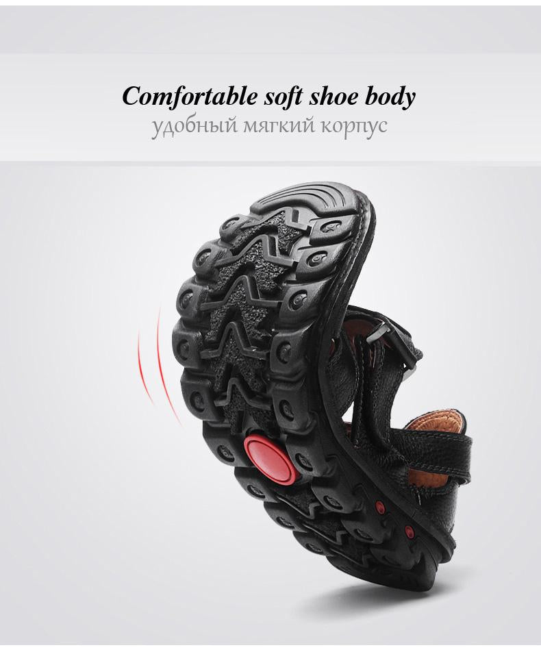 High Quality Cow Leather Sandals Summer Outdoor Handmade Men Sandals Fashion Comfortable Men Beach Leather Shoes