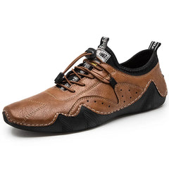 Men's Octopus Leather Shoes Cowhide Light Low-top Fashion Casual Breathable Non-slip Bean Flats Shoes