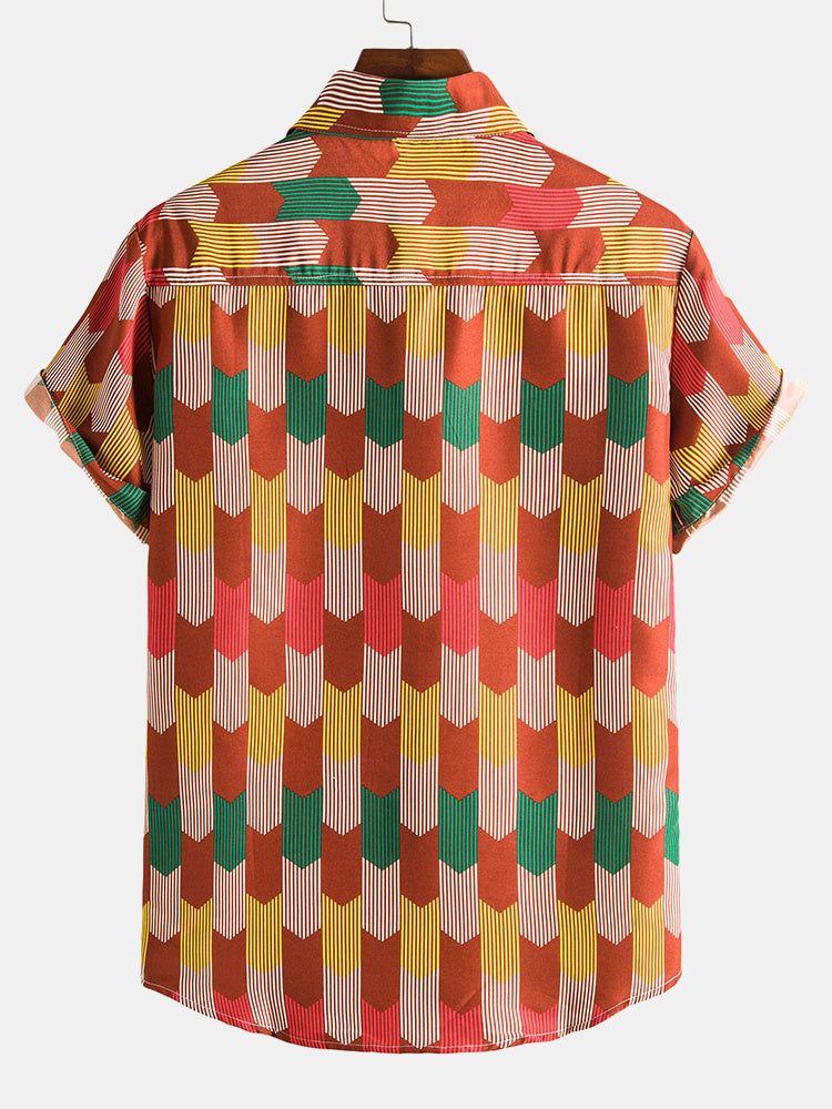 Multi Color Abstract Print Shirts