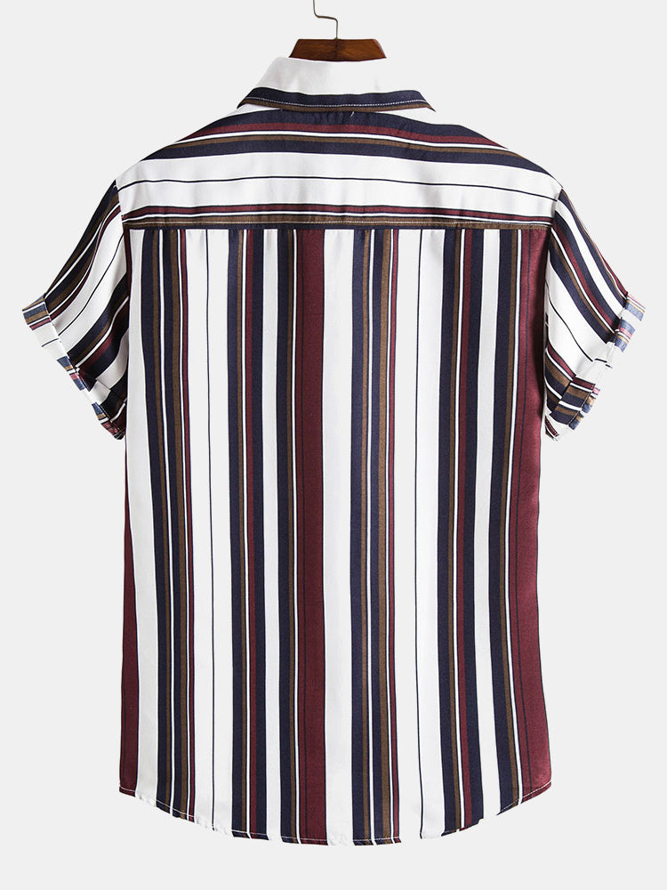 Irregular Wide Stripes Shirts