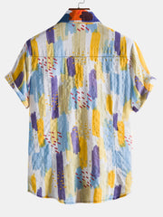 Multicolor Graffiti Cotton Shirts