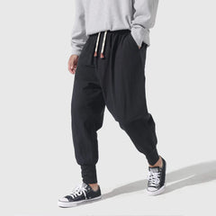 Harem Pants Men Soild Elastic Waist Streetwear Joggers