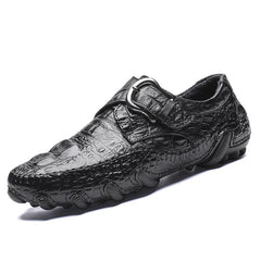 Men's casual real leather crocodile pattern cowhide luxury fashion Breathable ticket on comfortable moccasins shoes