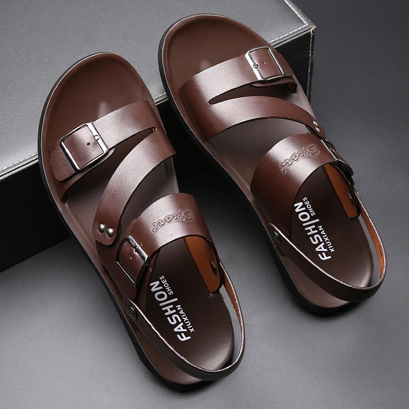 Men Summer Comfortable Leather Barefoot Sandals