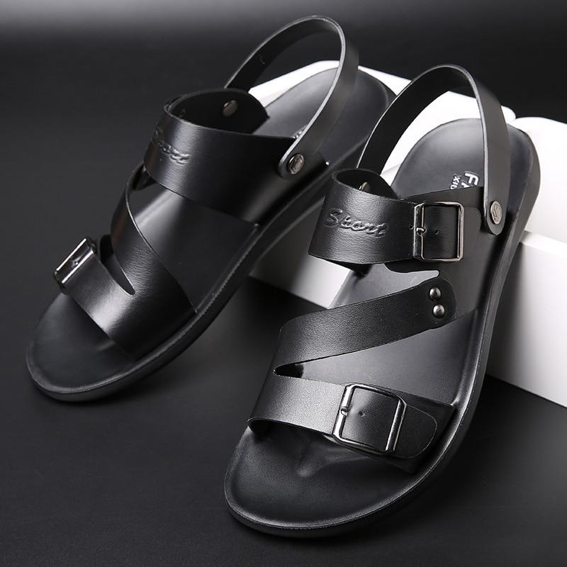 Men Summer Comfortable Leather Barefoot Sandals