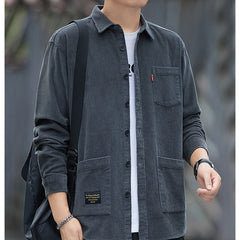 Corduroy Long-sleeved Shirt Men's Jacket Casual Retro Work Shirt