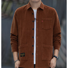 Corduroy Long-sleeved Shirt Men's Jacket Casual Retro Work Shirt