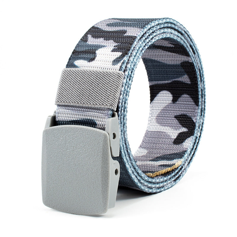 Quick-drying Smooth Button Camouflage Metal Belt Outdoor Sports Breathable Training Belts