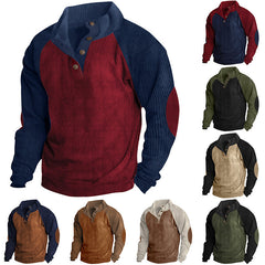 Casual Stand-up Collar Corduroy Sweatshirt