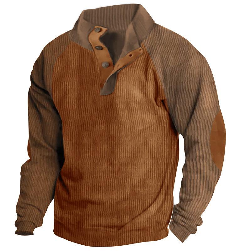 Casual Stand-up Collar Corduroy Sweatshirt