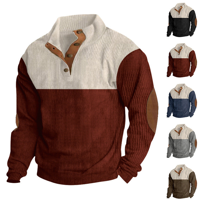 Color Matching Corduroy Heavy Sweatshirt