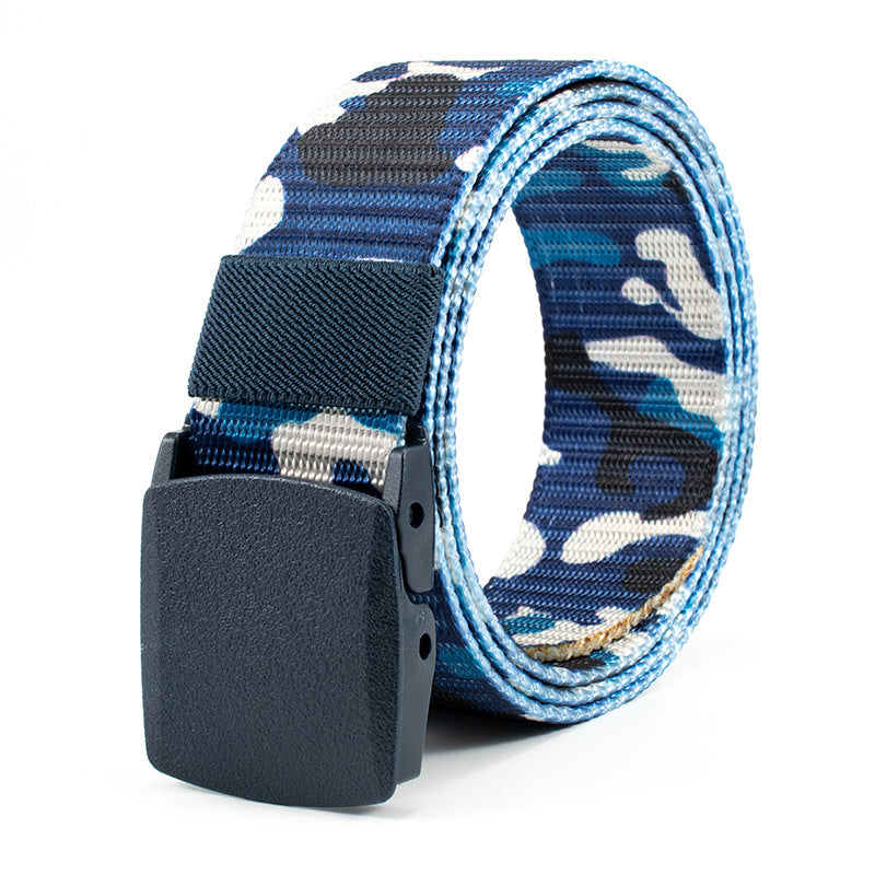 Quick-drying Smooth Button Camouflage Metal Belt Outdoor Sports Breathable Training Belts